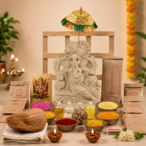 20 inch eco-friendly Ganesh idol with complete pooja kit