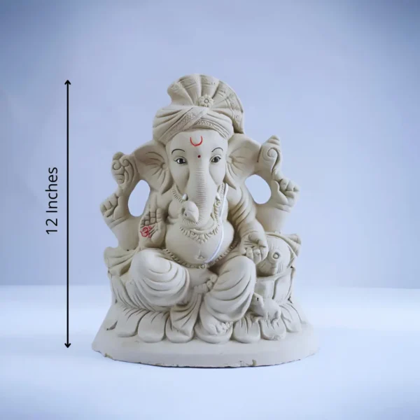 12”  Eco-Friendly Ganesh Idol with Complete Pooja Kit - Image 2