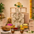 12 inch eco-friendly Ganesh idol with complete pooja kit