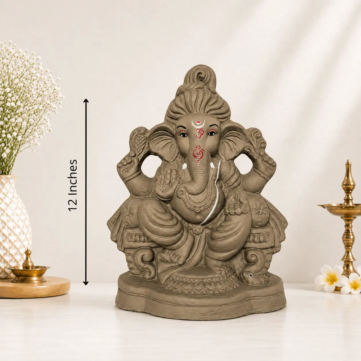12” Eco-Friendly Ganesh Idol with Complete Pooja Kit - Image 2